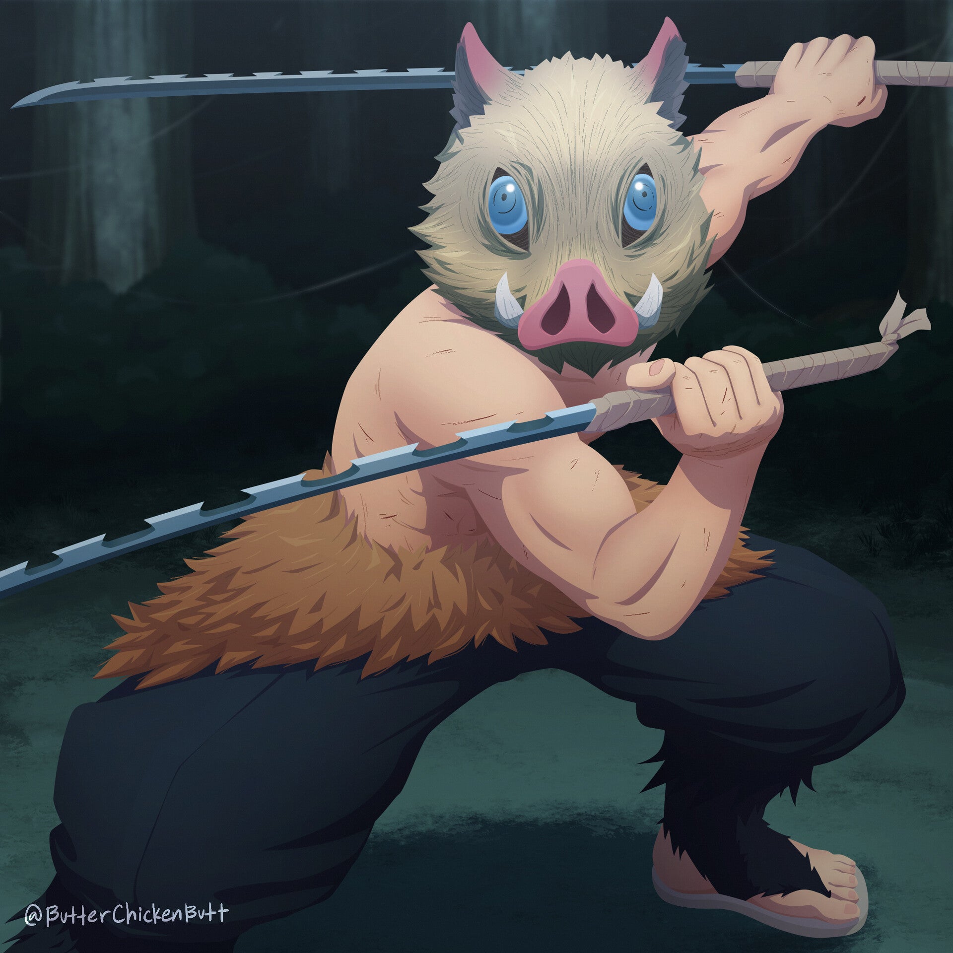 Moño corto de Inosuke